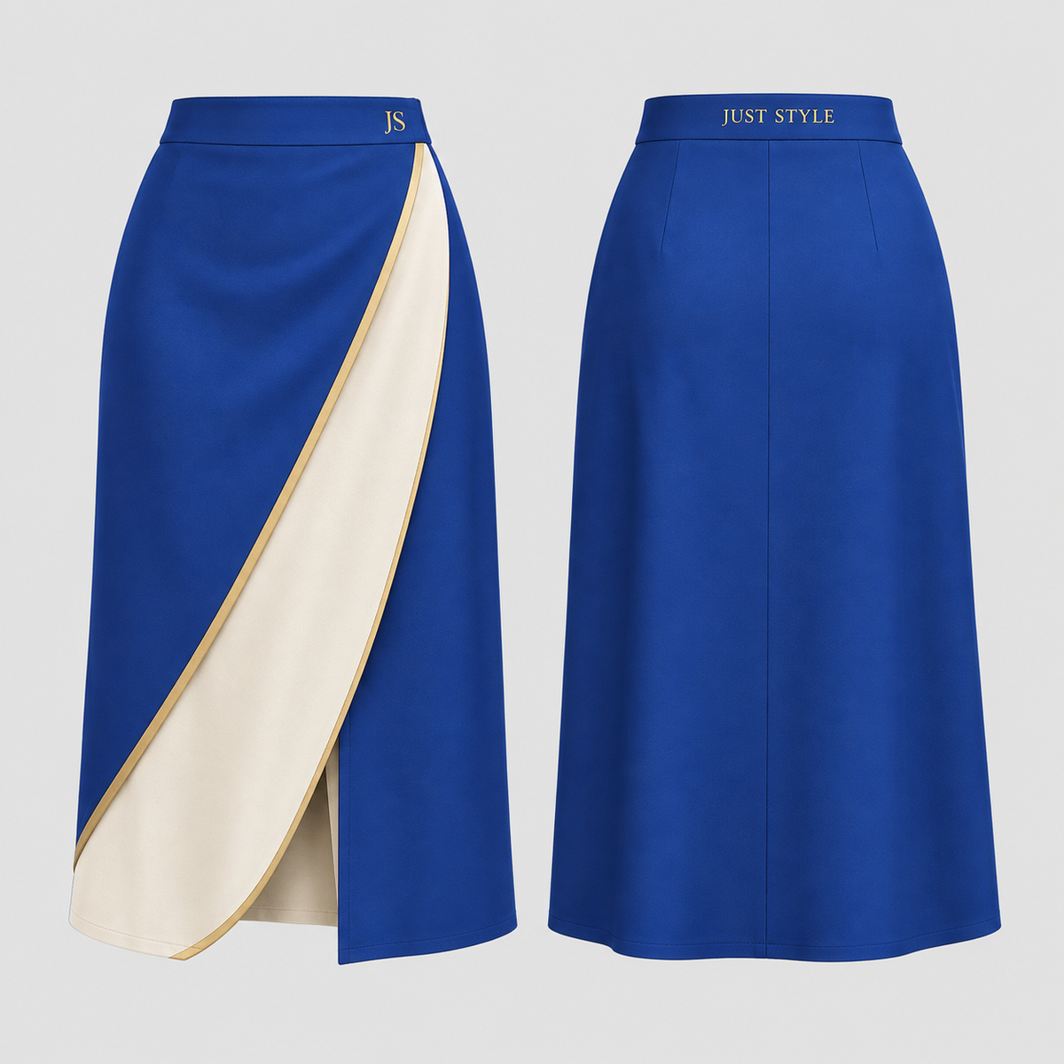 Just Style Official Women's Cobalt Sweep Wrap Midi Skirt