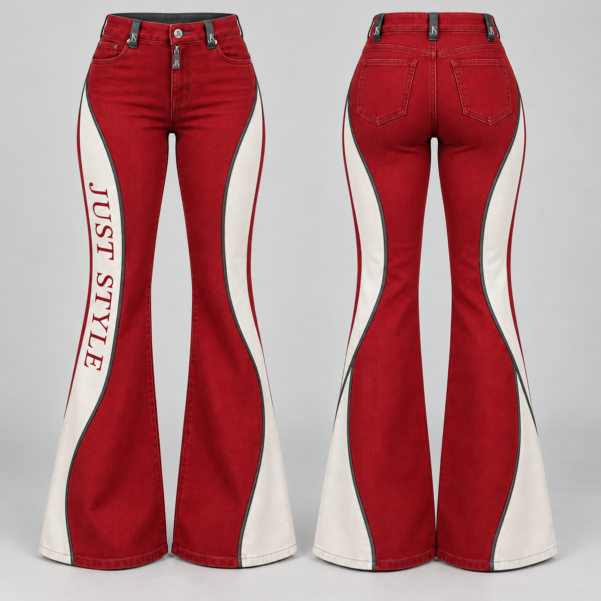 Just Style Official Women's Crimson Pearl Flare Jeans