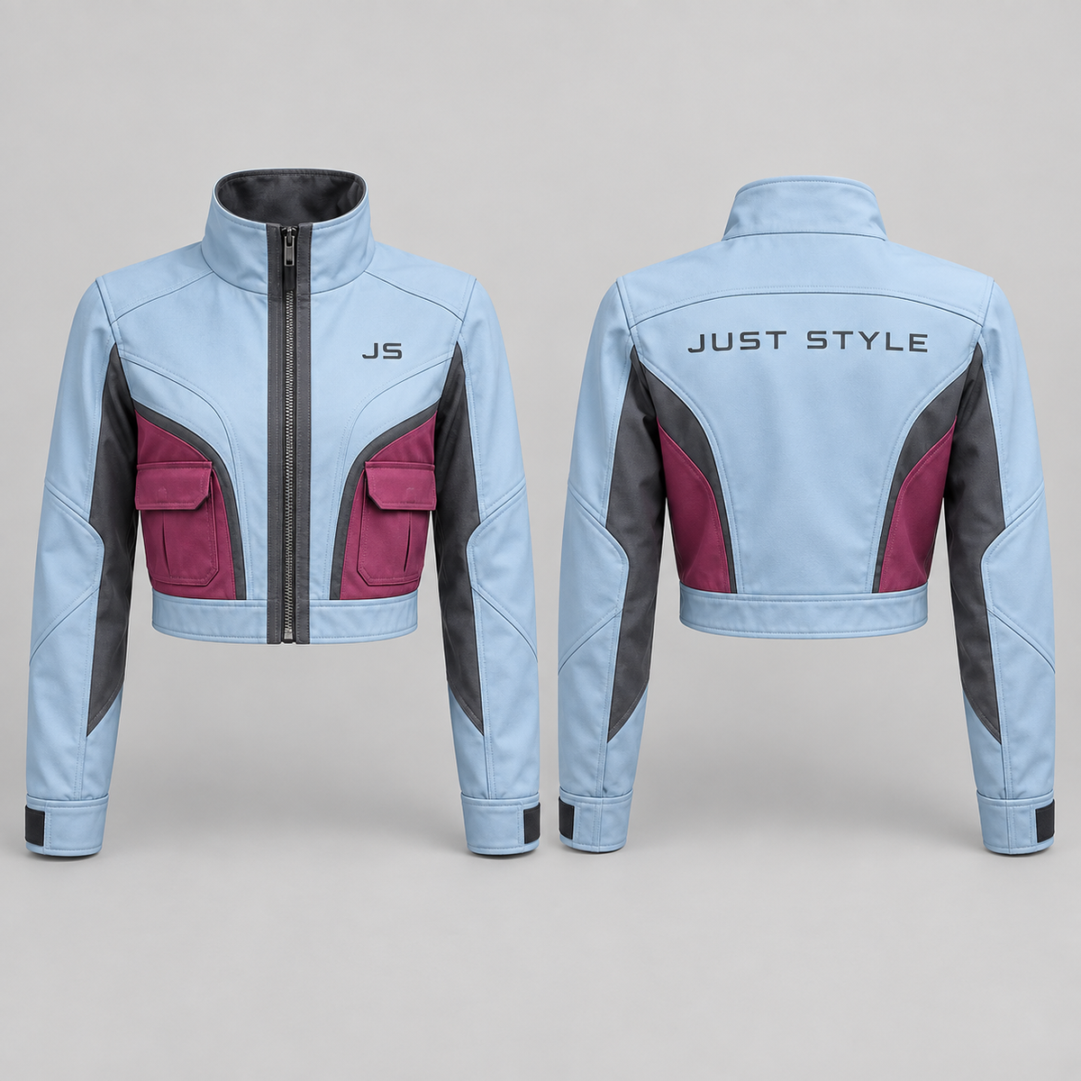 Just Style Official Women's Glacier Berry Cropped Utility Jacket