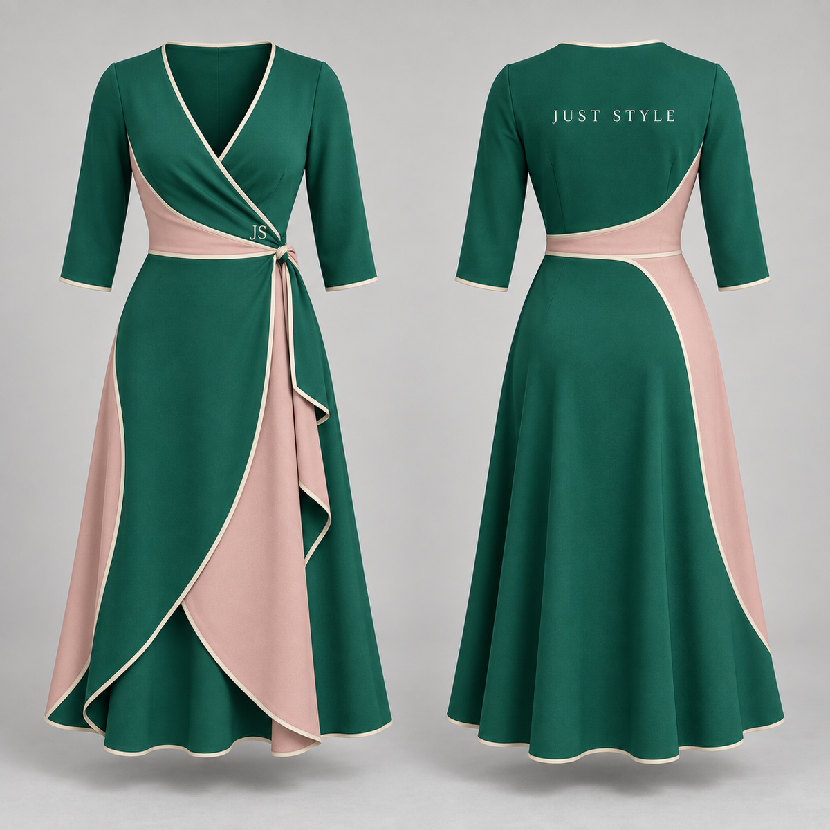 Just Style Official Women's Jade Blush Wrap Midi Dress