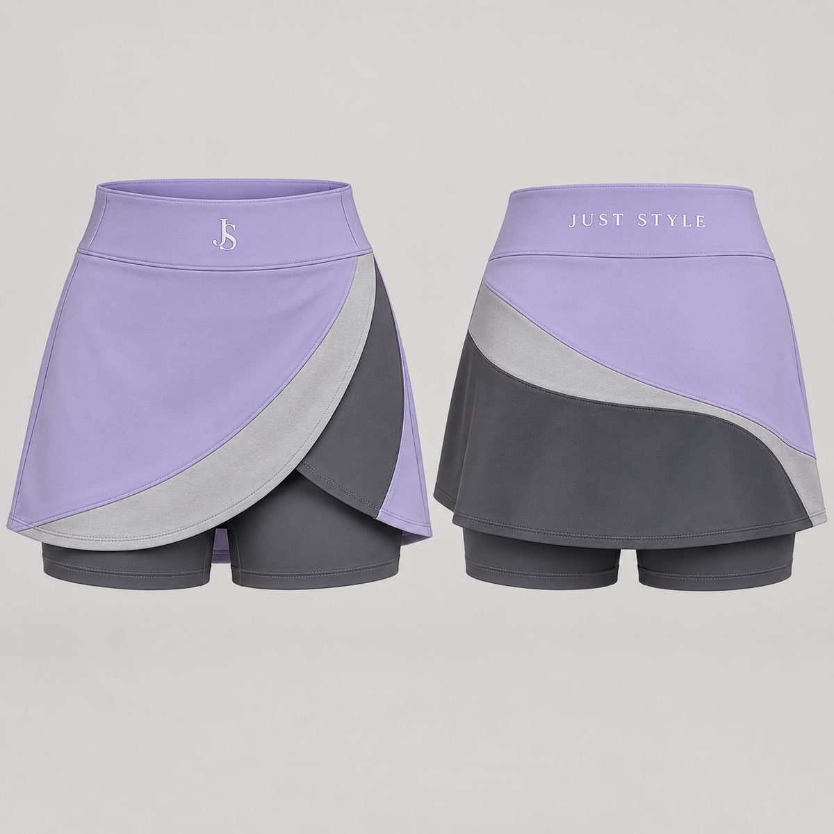 Just Style Official Women's Lavender Steel Tennis Skort