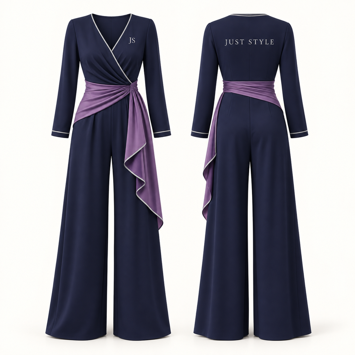 Just Style Official Women's Midnight Orchid Draped Jumpsuit