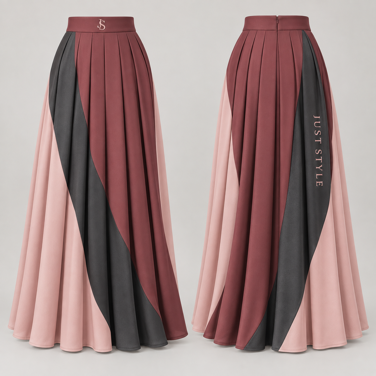 Just Style Official Women's Rosewood Current Pleated Maxi Skirt