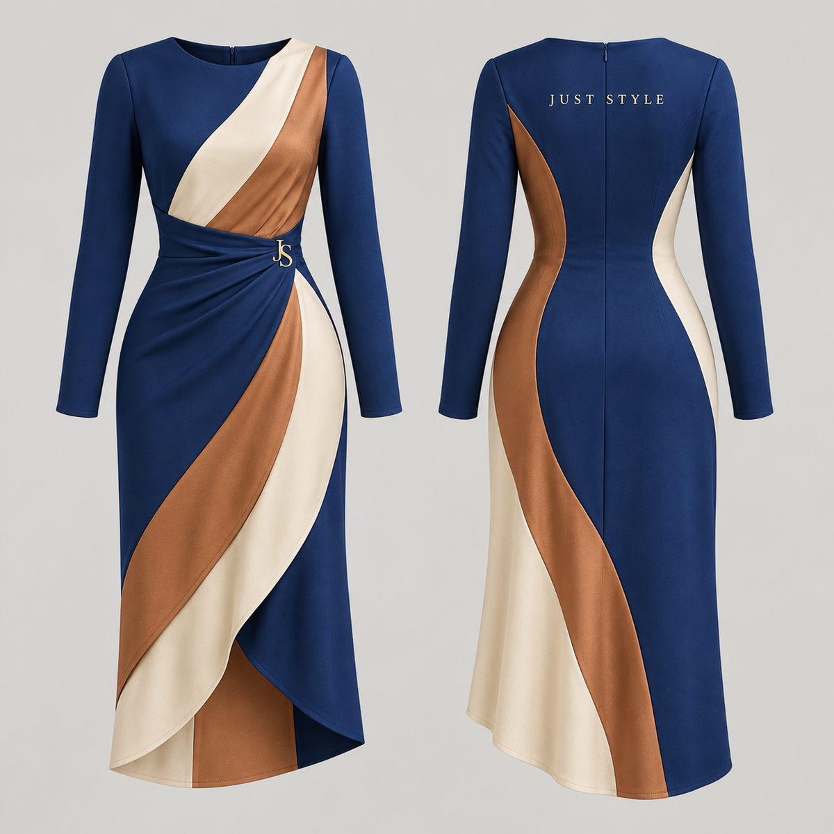 Just Style Official Women's Sapphire Ember Asymmetric Midi Dress