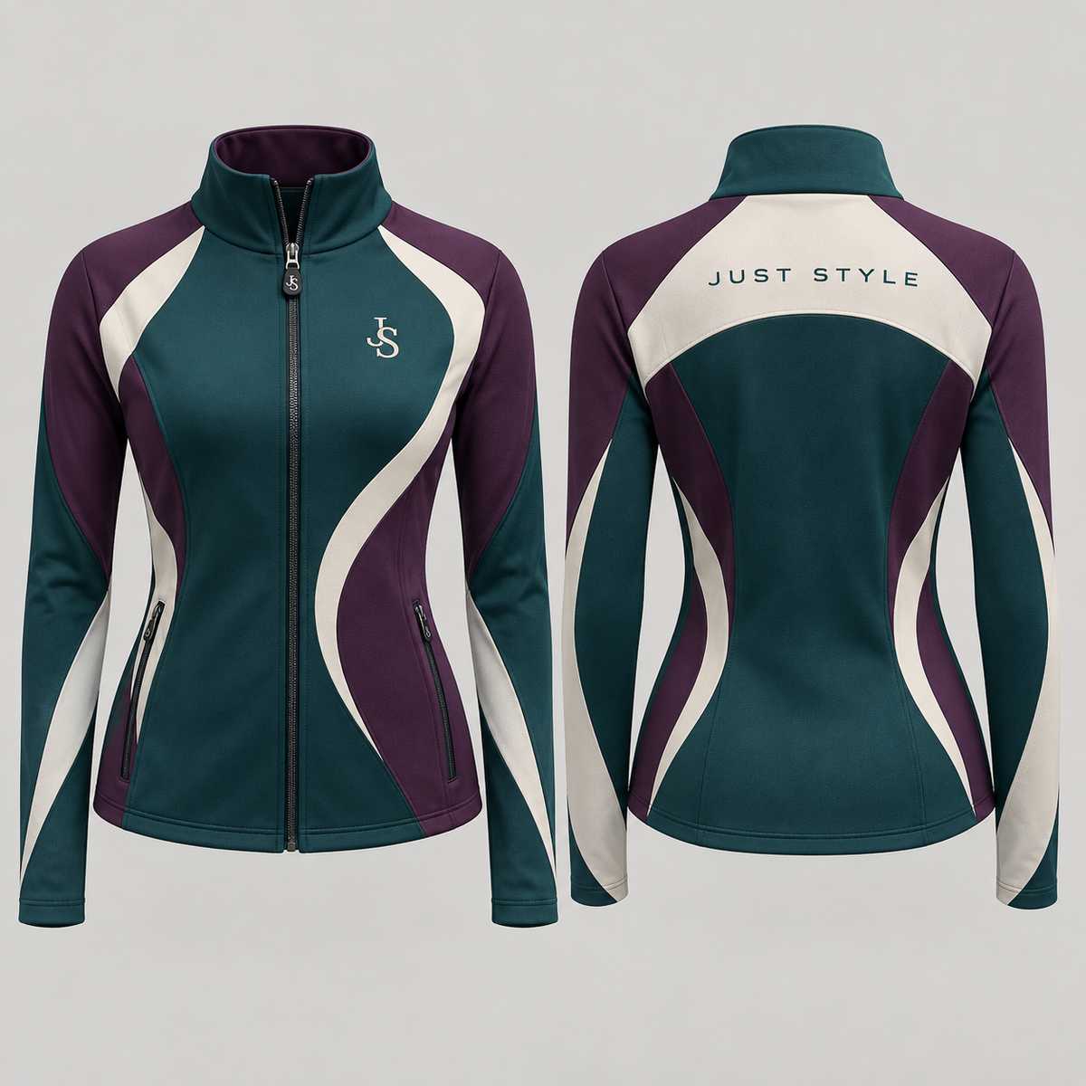 Just Style Official Women's Teal Orbit Active Zip Jacket