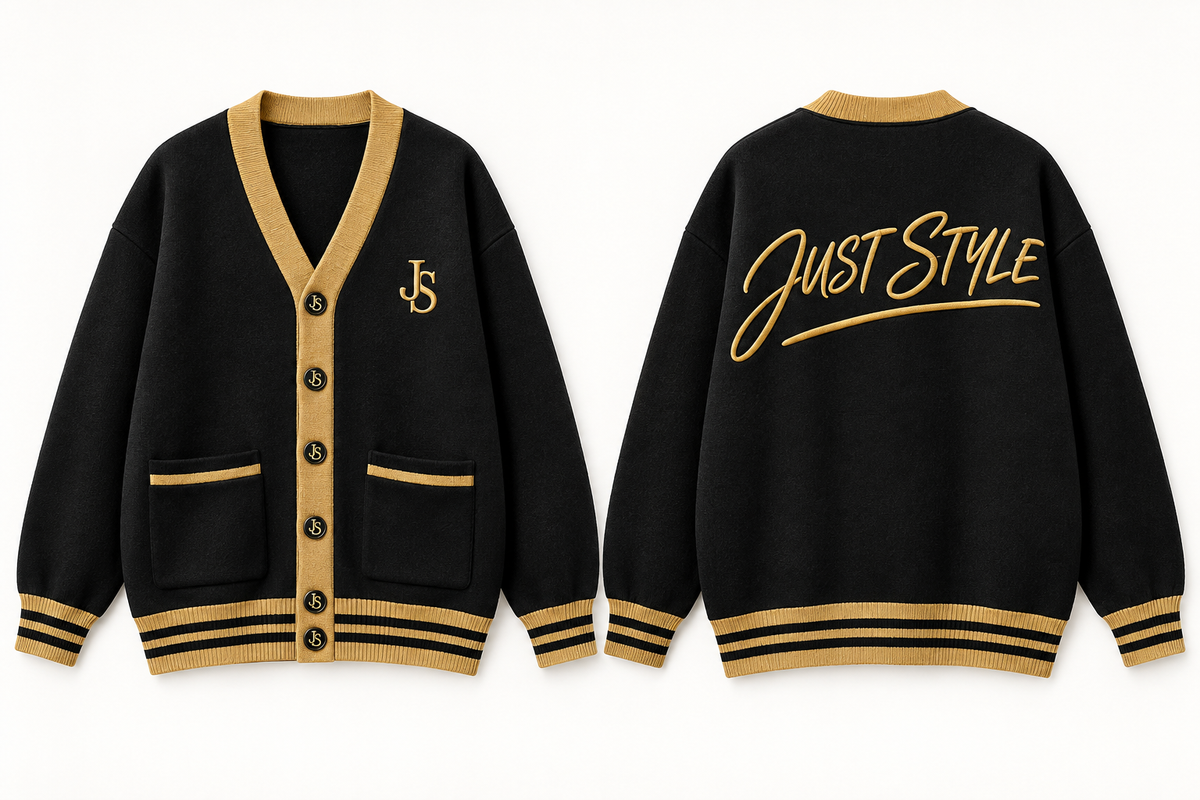 Just Style Onyx Scriptline Varsity Cardigan