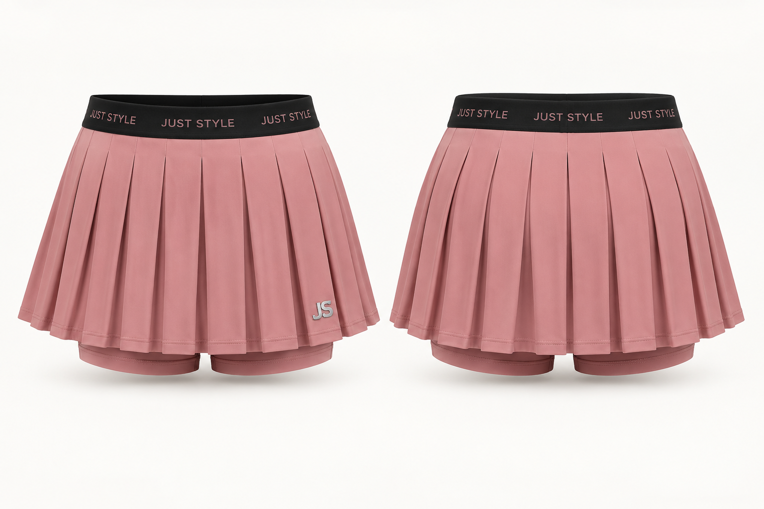 Just Style Rose Chrome Active Pleated Skirt