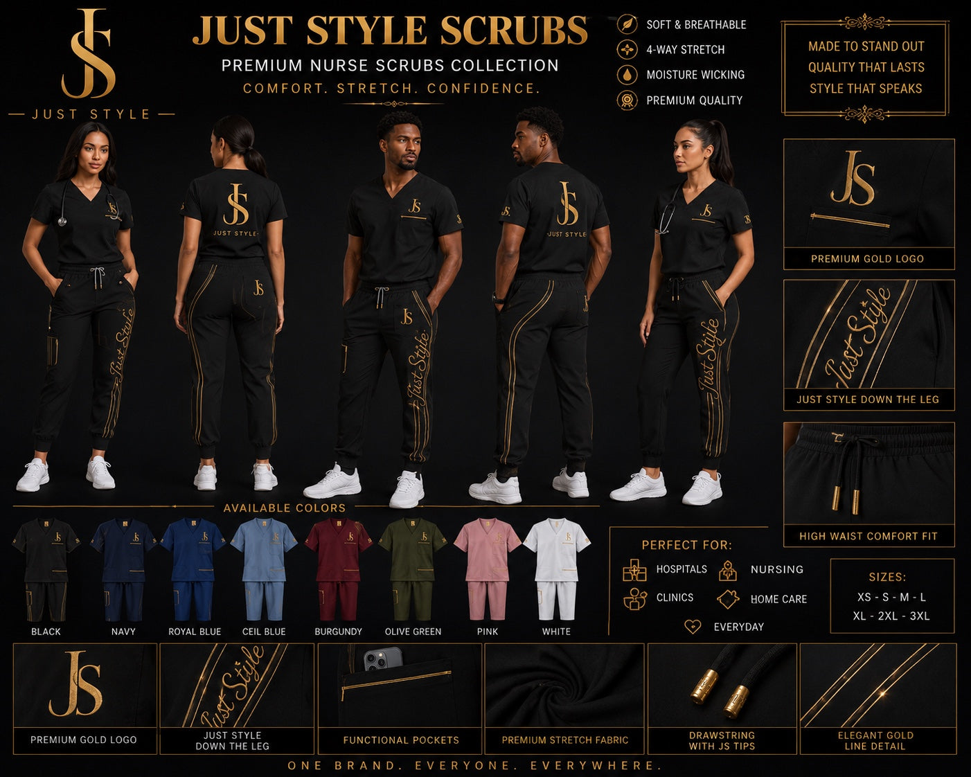 Just Style Premium Scrubs Set — Beyond the Limits