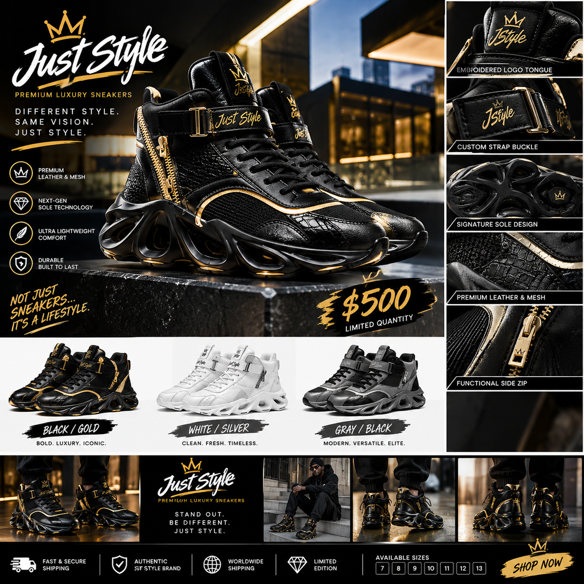 Just Style Signature $500 Luxury High-Top