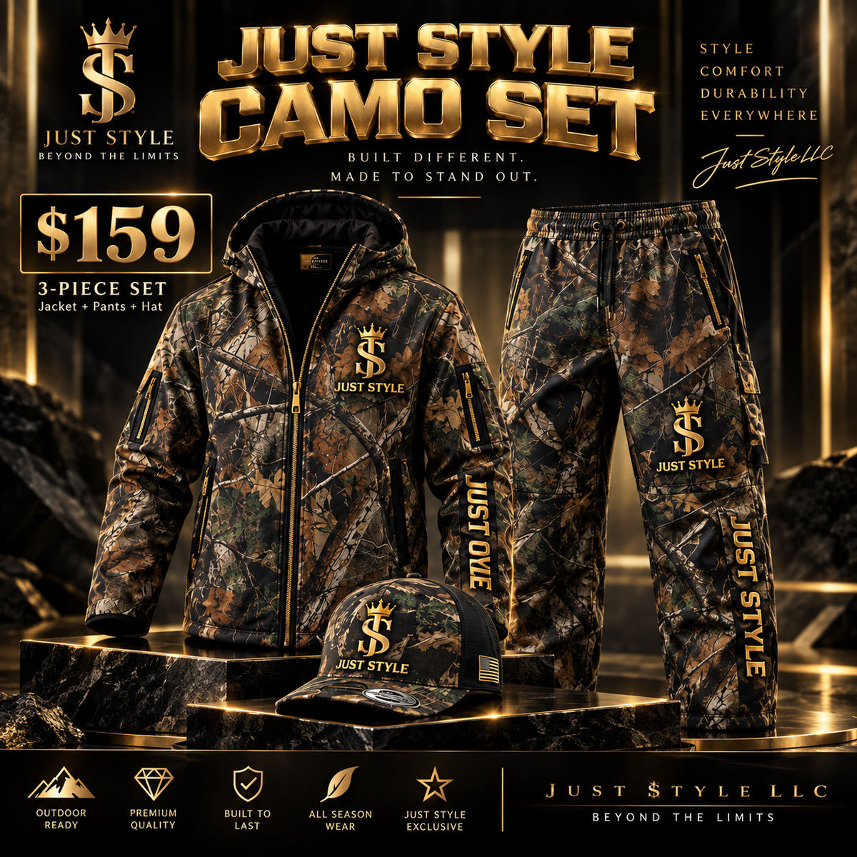 Just Style Signature Camo 3-Piece Set