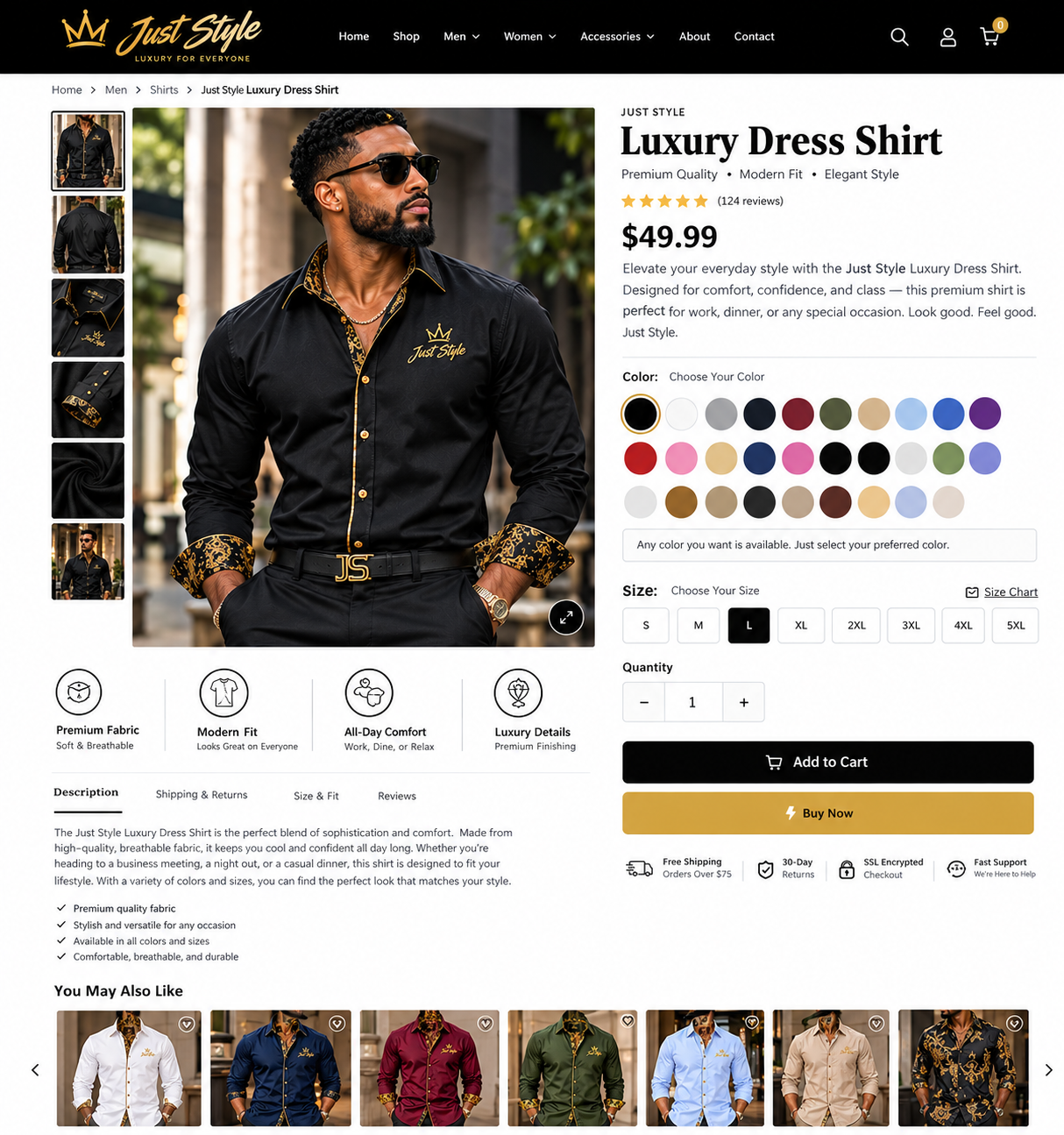 Just Style Signature Luxury Dress Shirt