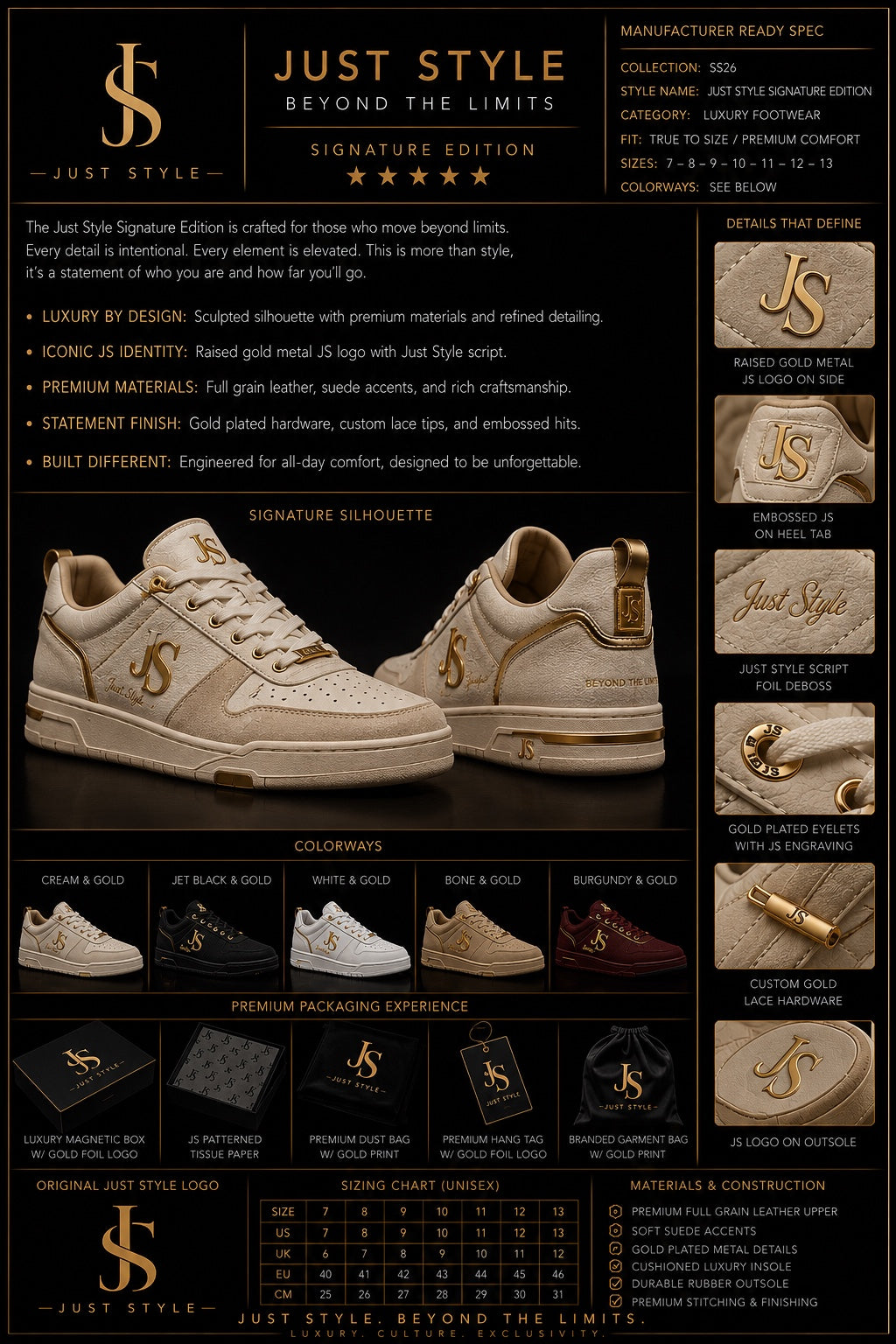 Just Style Signature Edition Luxury Sneaker