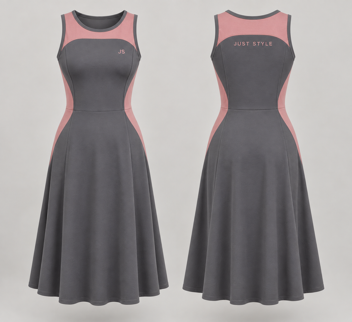 Just Style Official Women’s Smoke Rose Ribbon-Yoke Active Dress