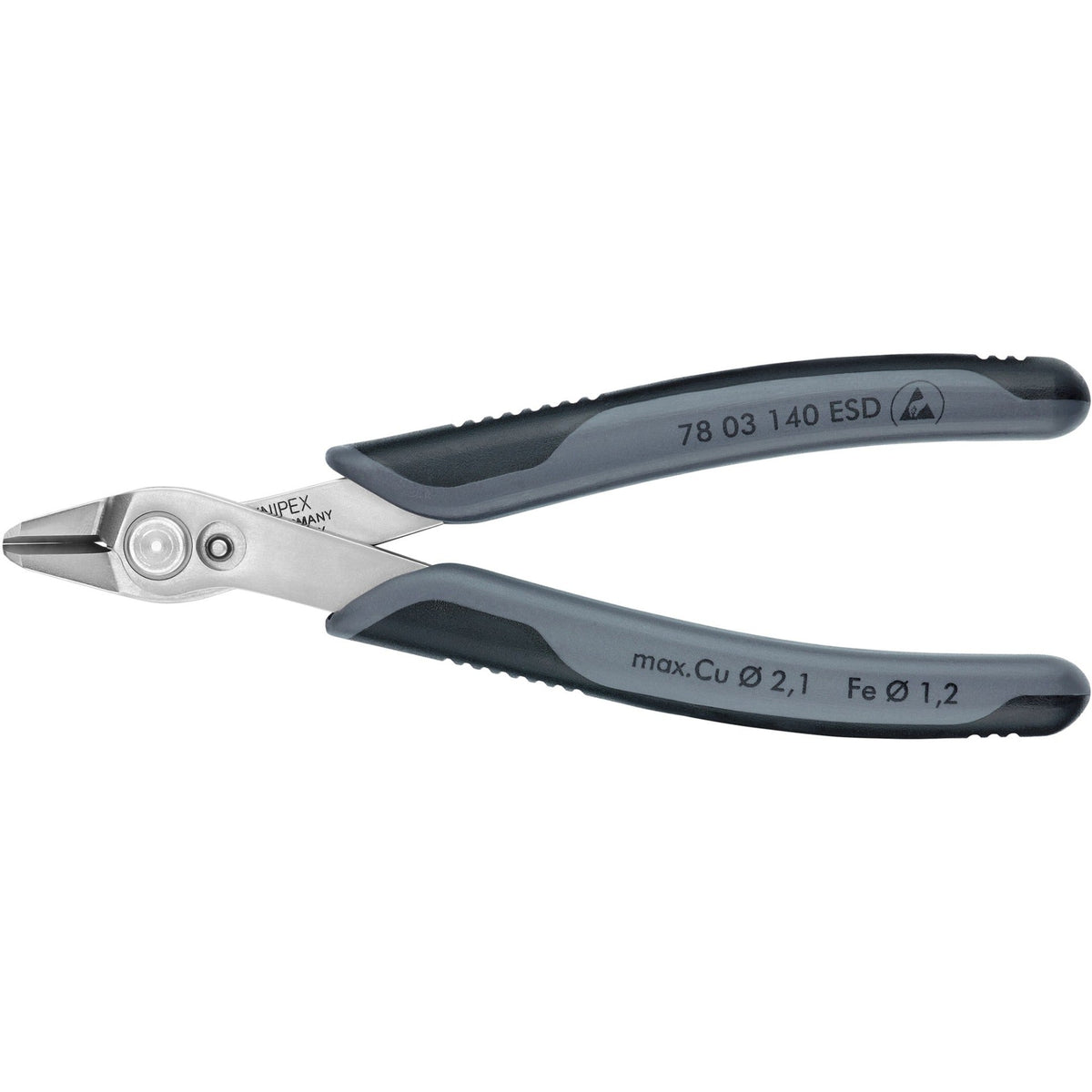 Knipex electronic super knips xl esd 78 03 140 esd electronics pliers (grey)