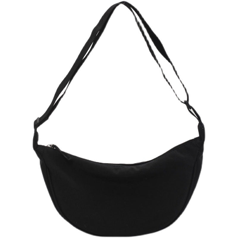 Large Capacity Solid Color Half Moon Waist Bag for Women