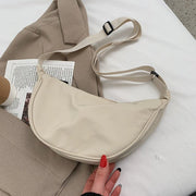 Large Capacity Solid Color Half Moon Waist Bag for Women