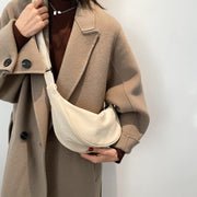 Large Capacity Solid Color Half Moon Waist Bag for Women