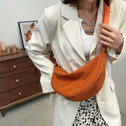 Large Capacity Solid Color Half Moon Waist Bag for Women