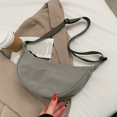 Large Capacity Solid Color Half Moon Waist Bag for Women