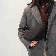 Large Capacity Solid Color Half Moon Waist Bag for Women