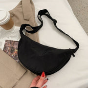 Large Capacity Solid Color Half Moon Waist Bag for Women