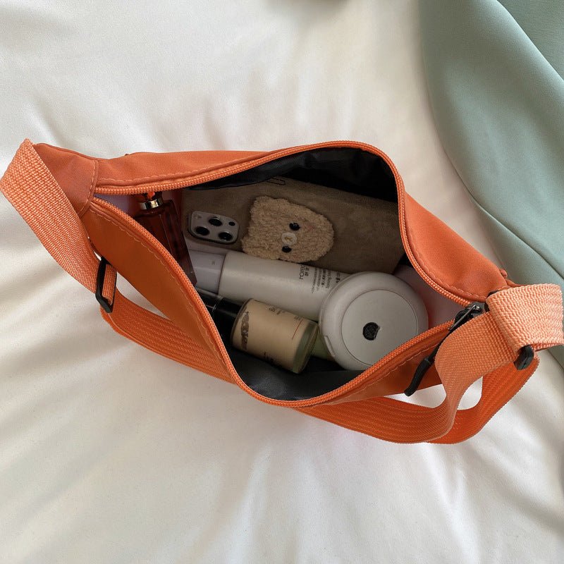 Large Capacity Solid Color Half Moon Waist Bag for Women