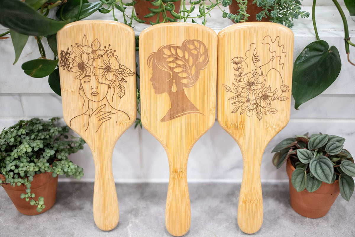 Laser Engraved Wood Hairbrush