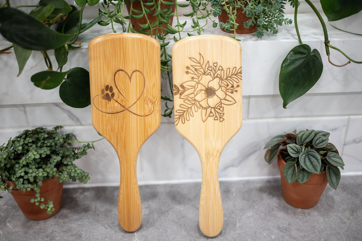 Laser Engraved Wood Hairbrush