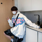 Loose Fashion Print Hoodie Jacket Sweatshirt