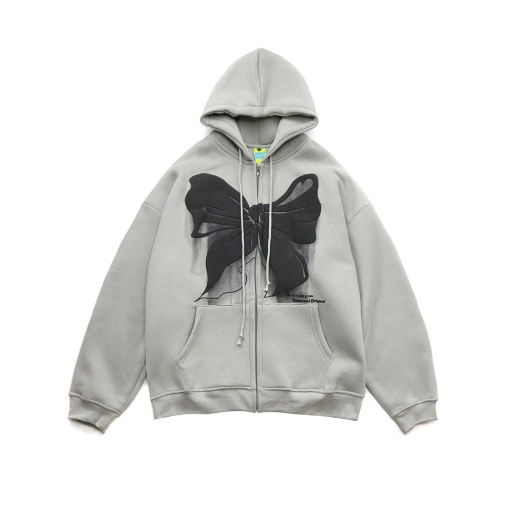 Loose Zipper Hoodie Jacket for Street Fashion Brand