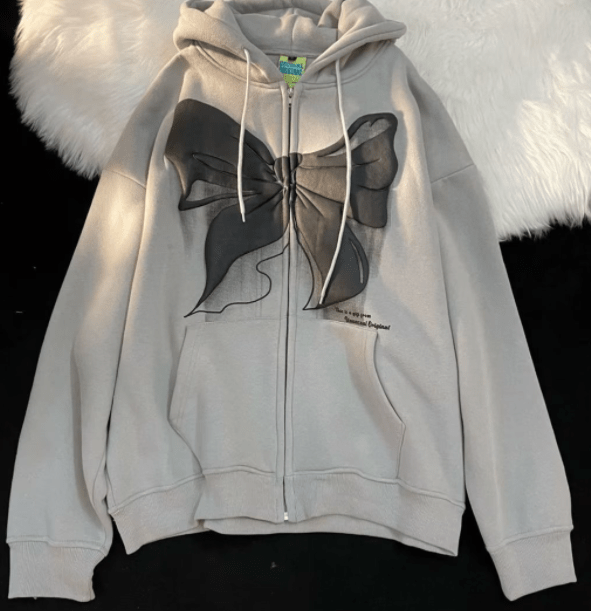 Loose Zipper Hoodie Jacket for Street Fashion Brand