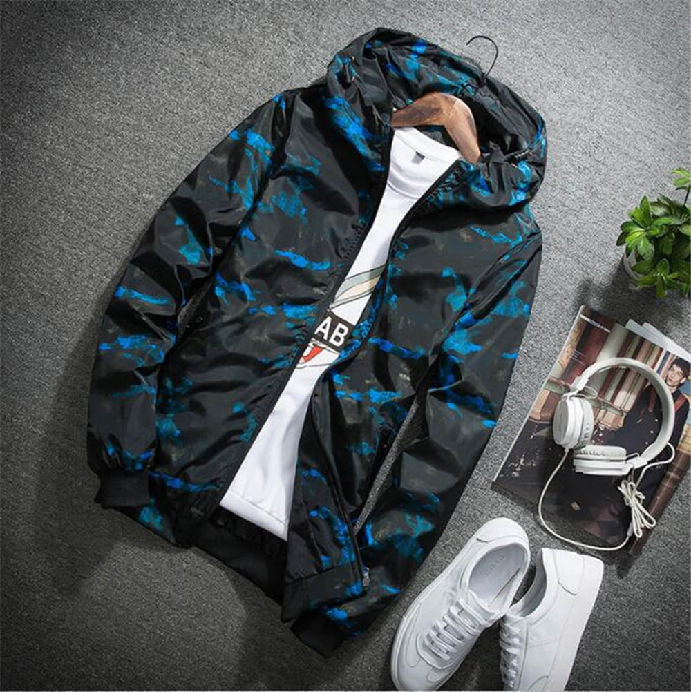 Men's Fashion Casual Camouflage Jacket with Hoodie