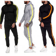 Men's Hooded Zip-Up Athletic Tracksuit Set