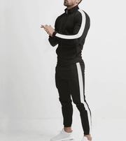 Men's Hooded Zip-Up Athletic Tracksuit Set