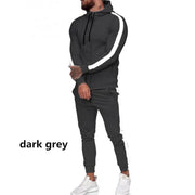 Men's Hooded Zip-Up Athletic Tracksuit Set