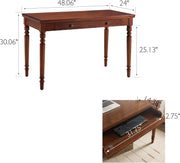 Mission Oak Finish Desk 48Inch Solid Wood Keyboard Drawer