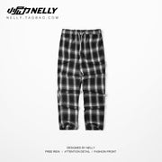 Nine-Point Pants, Plaid Pants, Harem Pants, Straight Pants
