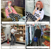Nine-Point Pants, Plaid Pants, Harem Pants, Straight Pants