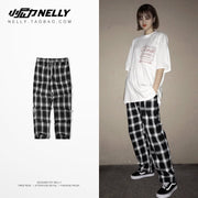 Nine-Point Pants, Plaid Pants, Harem Pants, Straight Pants