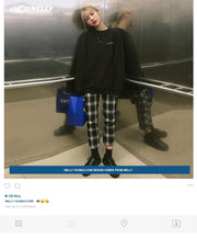Nine-Point Pants, Plaid Pants, Harem Pants, Straight Pants