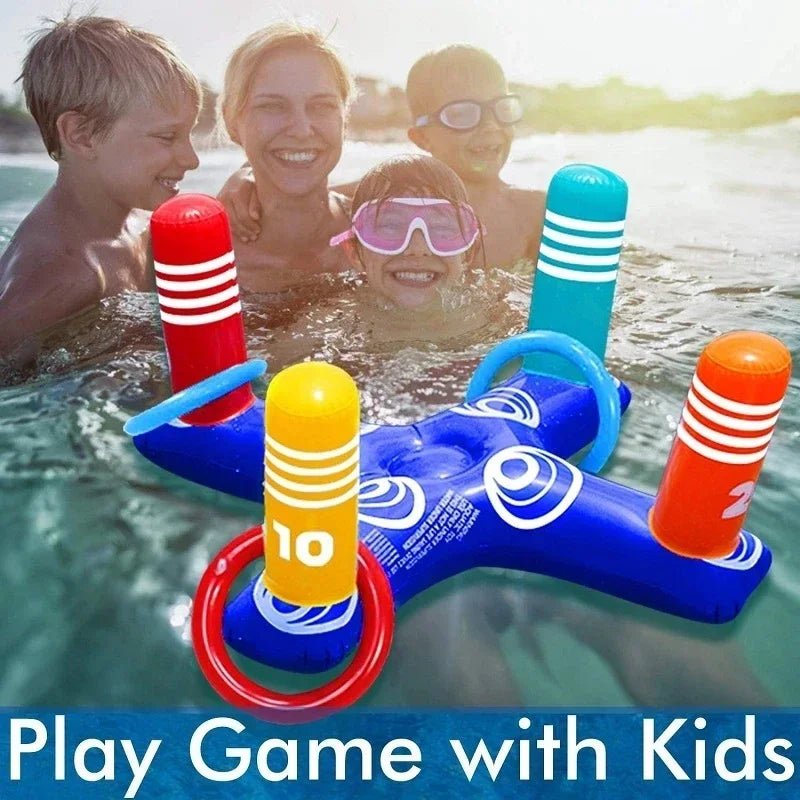 NNEOBA Inflatable Ring Toss Game Floating Pool Toys Set