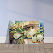 'Onions' Still Life Watercolor I 12x18 Museum-Quality Matte Paper Poster | Original Artwork by American Artist Barbara Cleary