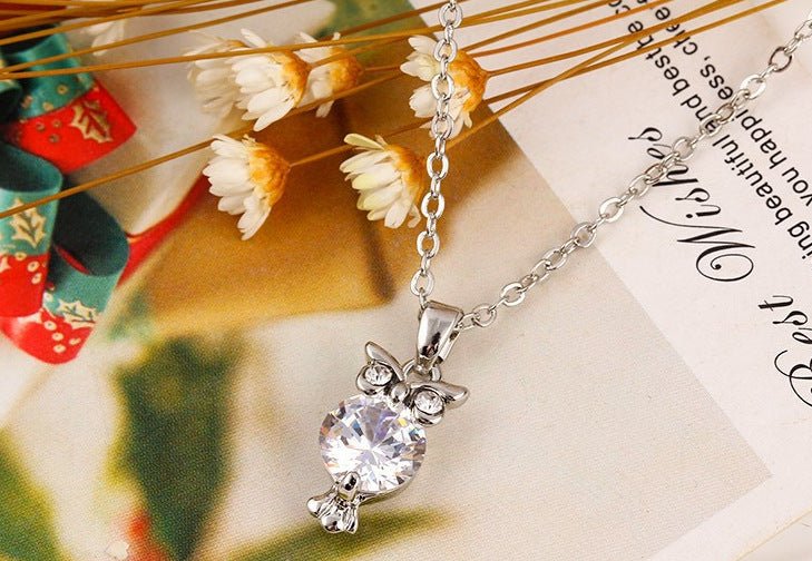 Owl Pendant Necklace - Choker Style