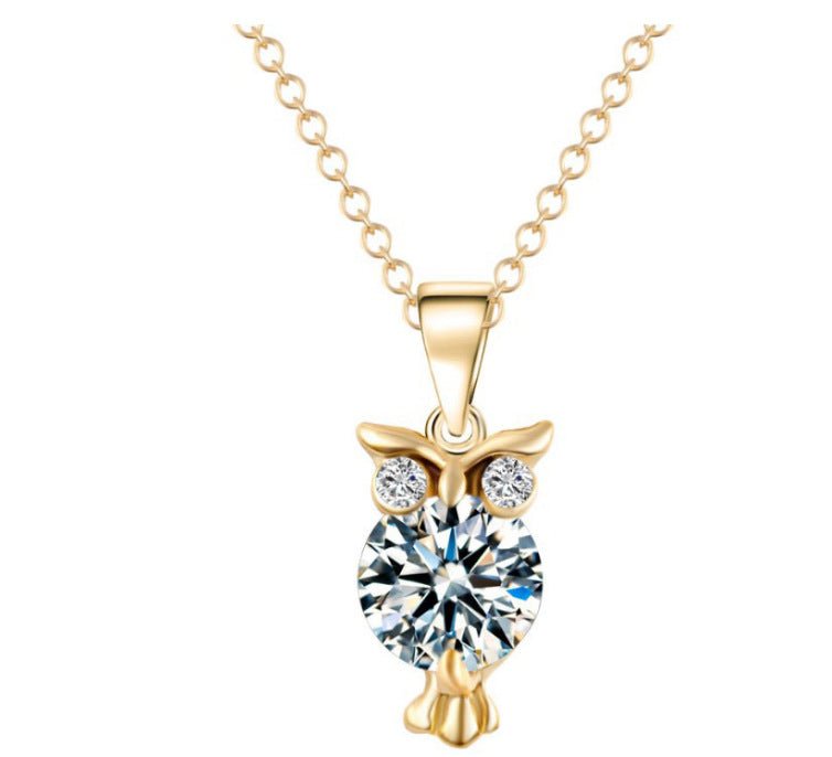 Owl Pendant Necklace - Choker Style
