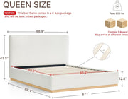 Queen Size Luxurious Upholstered Platform Bed Frame