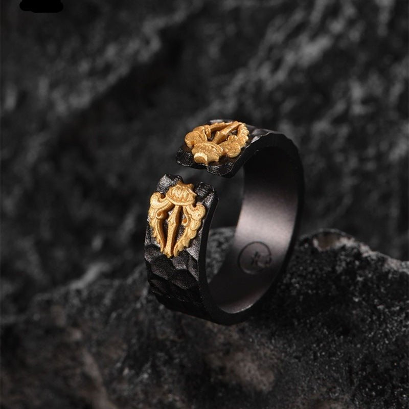 Retro Geometric Adjustable Ring