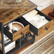 Rustic Brown Entertainment TV Stand Featuring Casters