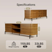 Seventy Inch Walnut TV Entertainment Console Storage