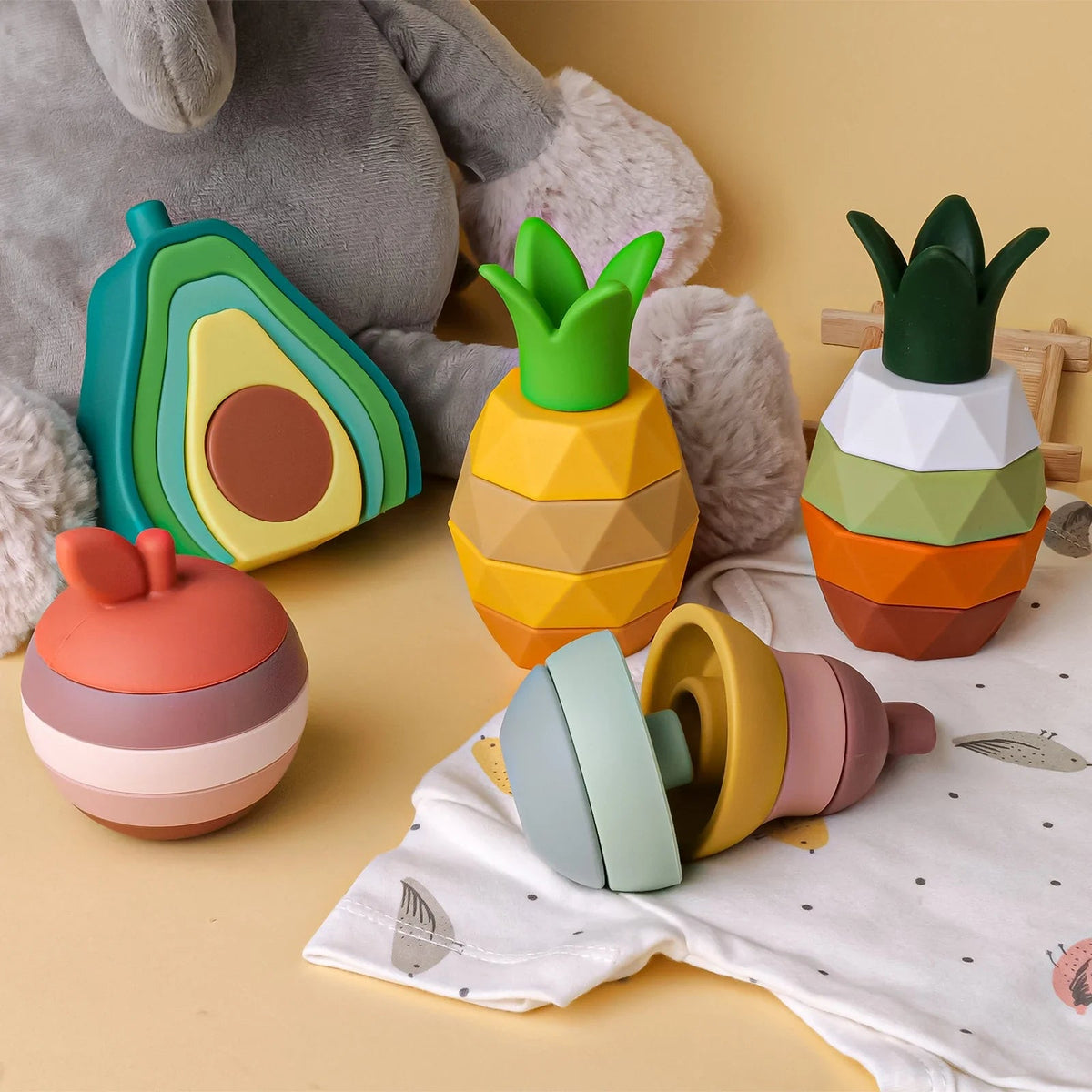 Silicone Stacking Toys Fruit