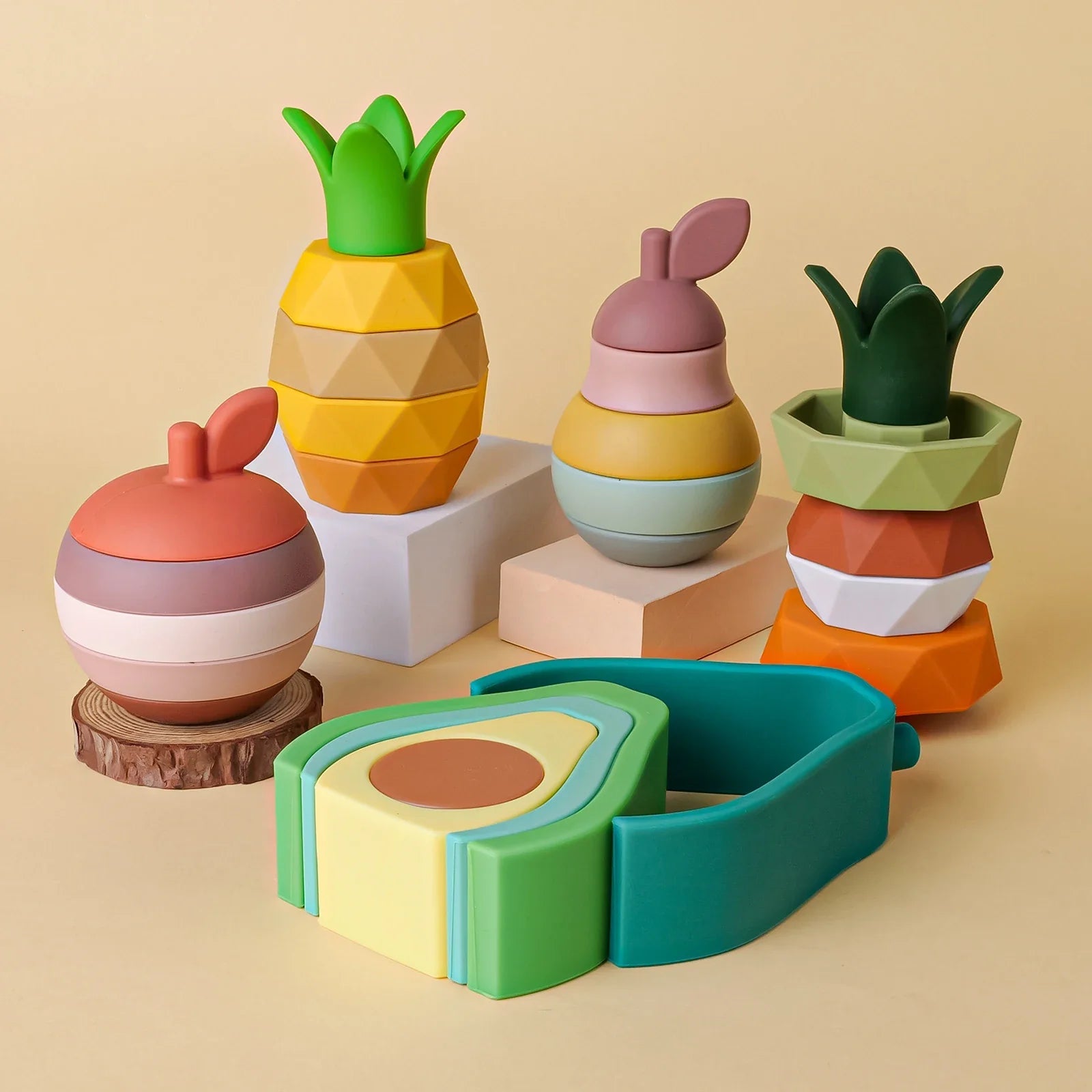 Silicone Stacking Toys Fruit
